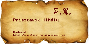 Prisztavok Mihály névjegykártya