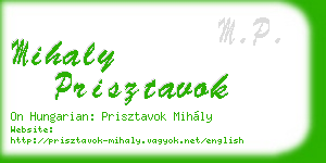 mihaly prisztavok business card