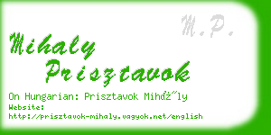 mihaly prisztavok business card